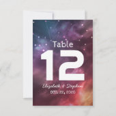 Wedding Place Table Number Galaxy Constellations Kaart (Achterkant)