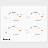 Wedding Plane Flight Travel Lover Rechthoekige Sticker (Vel)