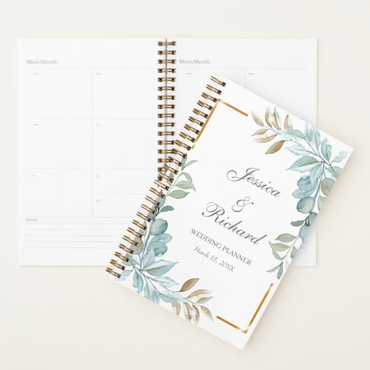 Wedding planner aquarelle (Devant avec enveloppe)