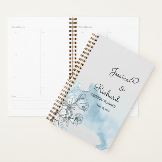 Wedding planner aquarelle (Devant avec enveloppe)