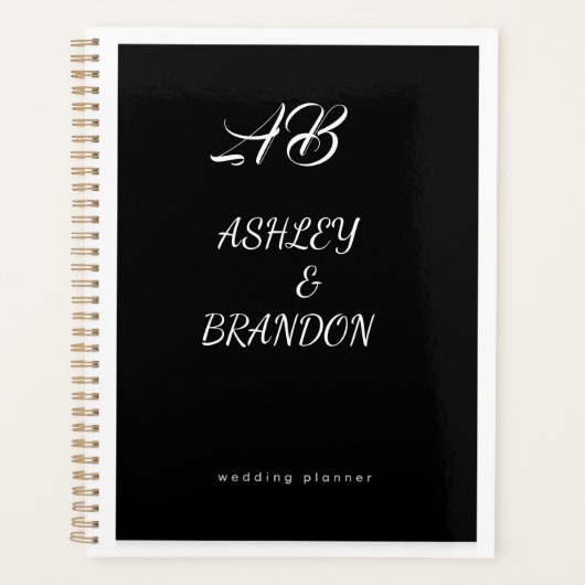  Wedding Planner Cover Black  Personalized Noteboo (Devant)
