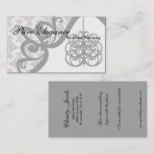 Wedding Planner Damask Chandelier Visitekaartje (Voorkant / Achterkant)