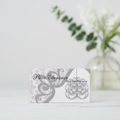 Wedding Planner Damask Chandelier Visitekaartje (Staand voorkant)