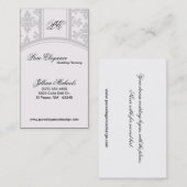 Wedding planner Damask Filigree Carte de visite (Devant / Derrière)