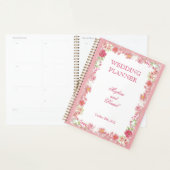 Wedding planner d'aquarelle rose (Devant avec enveloppe)