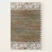 Wedding planner de dentelle rustique en bois blanc (Dos)