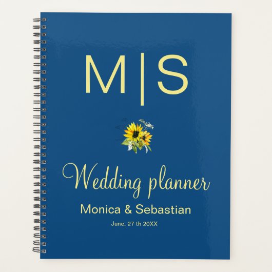 Wedding planner de tournesol bleu classique (Devant)