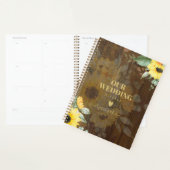 Wedding planner de tournesol rustique personnalisé (Devant avec enveloppe)