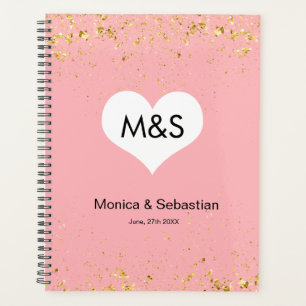 Wedding planner d'éclaboussures en or rose