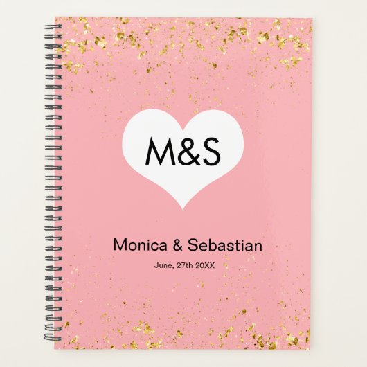 Wedding planner d'éclaboussures en or rose (Devant)