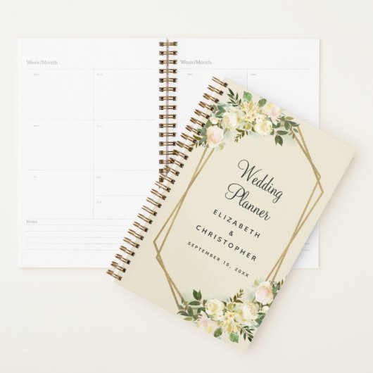 Wedding Planner Elegant Chic Waterverf Gold Lijst (Display)