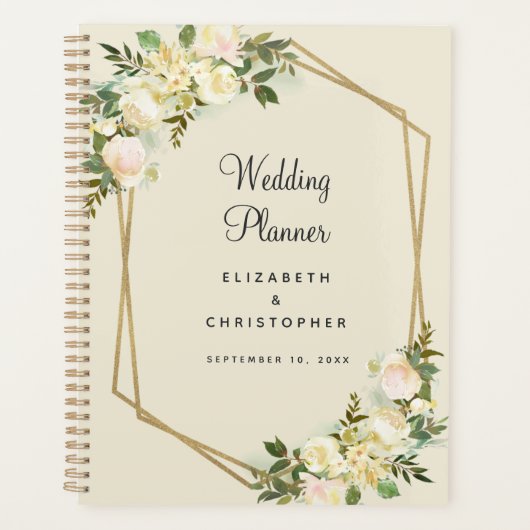 Wedding Planner Elegant Chic Waterverf Gold Lijst (Voorkant)