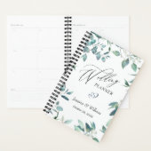 Wedding planner Eucalyptus Green Watercolor (Devant avec enveloppe)