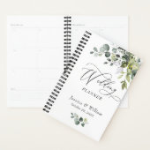Wedding planner Eucalyptus Green Watercolor (Devant avec enveloppe)