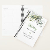 Wedding planner Eucalyptus Green Watercolor (Devant avec enveloppe)