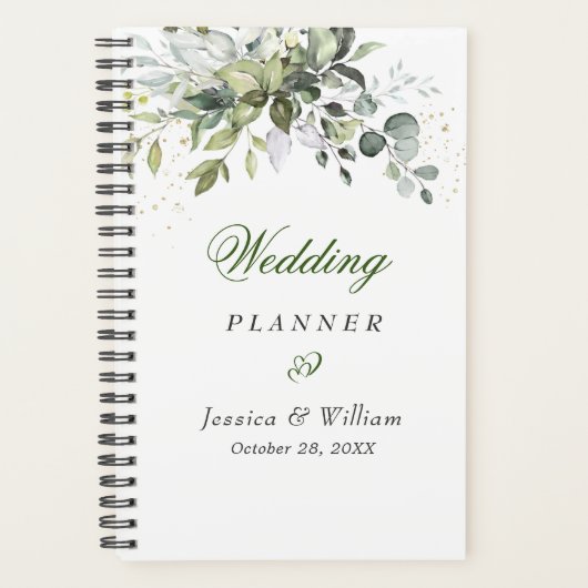 Wedding planner Eucalyptus Green Watercolor (Devant)