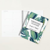 Wedding planner feuille d'aquarelle tropicale mode (Devant avec enveloppe)