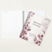 Wedding planner Feuille rouge moderne (Devant avec enveloppe)