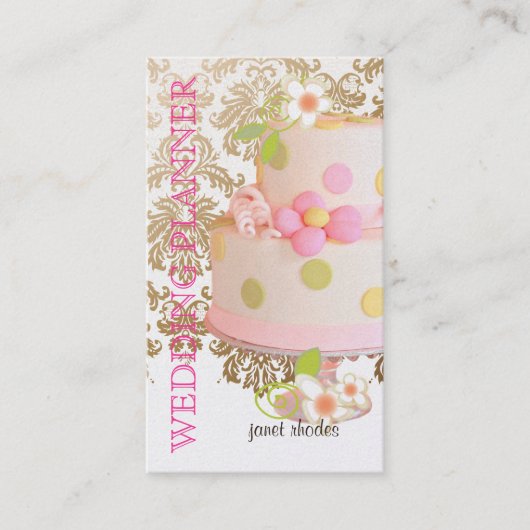 , Wedding Planner + Fidora Damask Visitekaartje (Voorkant)