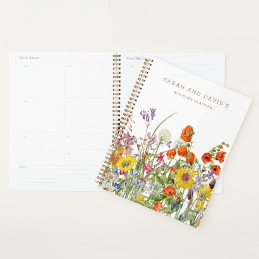 Wedding planner fleur sauvage - Carnet personnalis (Devant avec enveloppe)