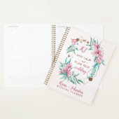 Wedding planner floral chic or rose monogrammed (Devant avec enveloppe)
