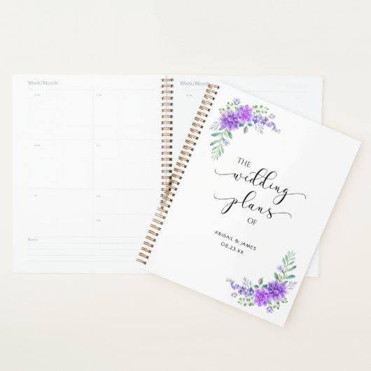 Wedding planner floral Lavender Lilac  (Devant avec enveloppe)