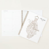 Wedding planner floral moderne Boho rose élégant (Devant avec enveloppe)