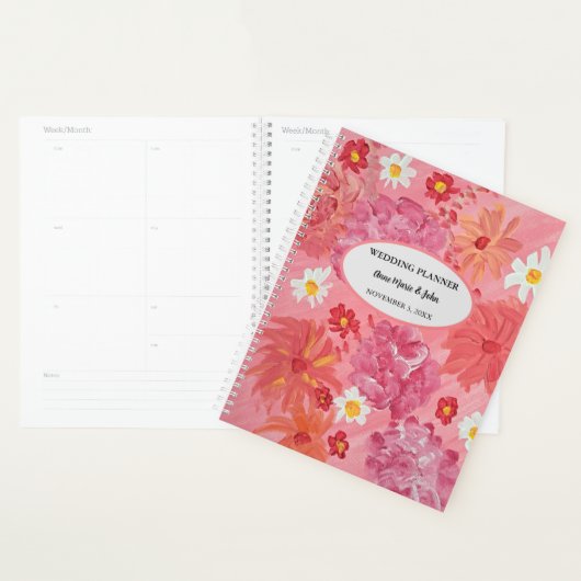 Wedding planner floral Rose coucher de soleil (Devant avec enveloppe)