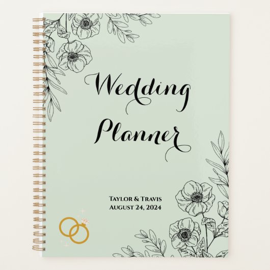 WEDDING PLANNER FLORAL VERT CLAIR (Devant)