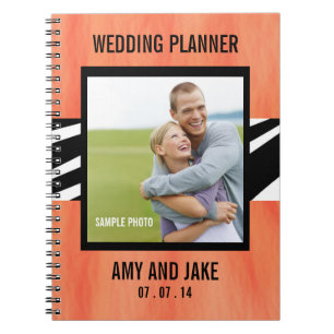 Wedding Planner-laptop Foto-Zebra Oranje Notitieboek