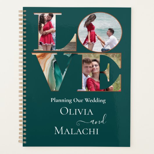 Wedding planner moderne Abstrait Agate Jade (Devant)