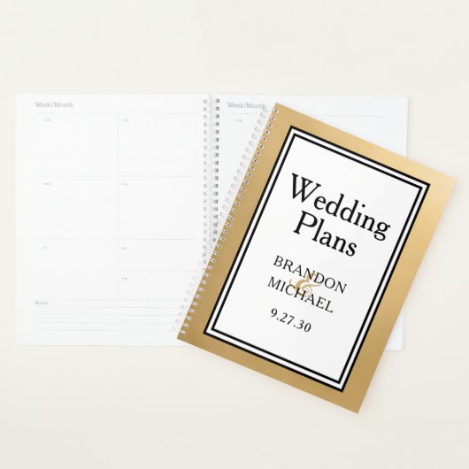 WEDDING PLANNER moderne LGBTQ Gold (Devant avec enveloppe)