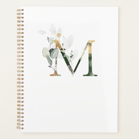 Wedding planner Monogramme M Élégante verdure (Devant)