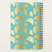 Wedding planner Motif de Ginkgo Turquoise moderne (Dos)