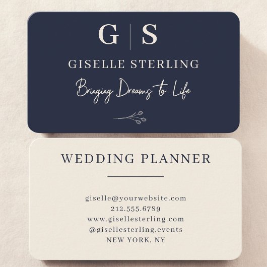 Wedding Planner Navy Blue Visitekaartje