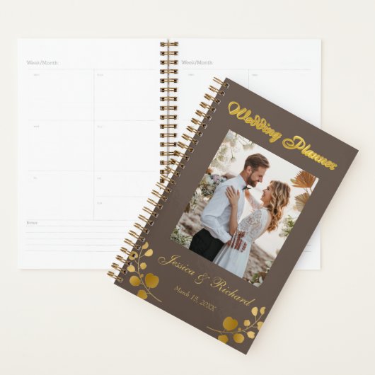 Wedding planner PHOTO Gold Eucalyptus (Devant avec enveloppe)