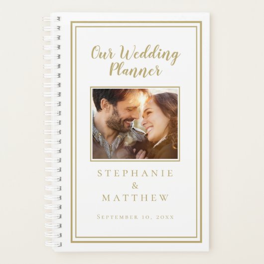 Wedding planner Photo personnalisée Elegant Or & B (Devant)