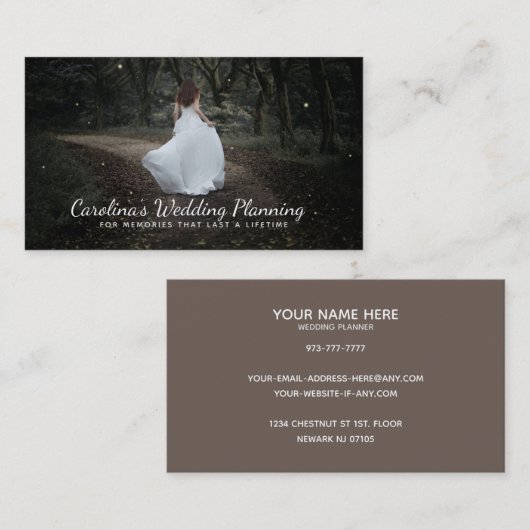 Wedding planner Slogans Carte de visite (Devant / Derrière)