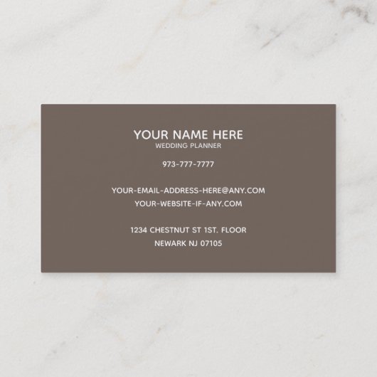 Wedding planner Slogans Carte de visite (Dos)