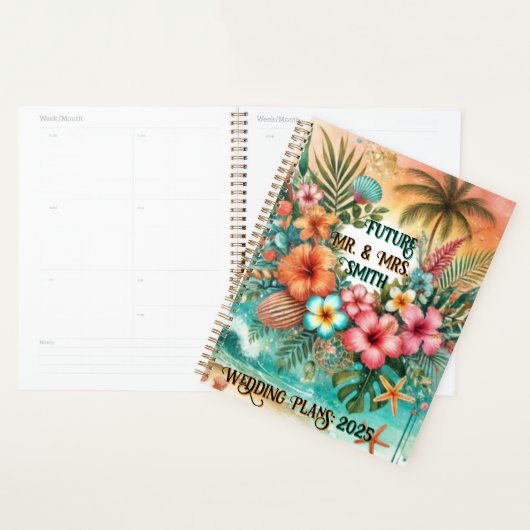 Wedding planner tropical pour l'avenir M. & Mme (Devant avec enveloppe)