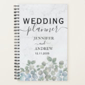 Wedding planner vert moderne Eucalyptus Sage (Devant)