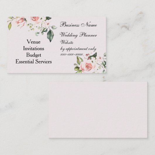 "Wedding Planner" Visitekaartje (Voorkant / Achterkant)