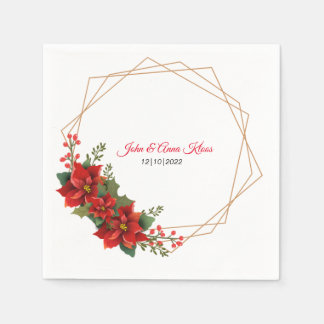 Wedding Poinsettia Napkins Servet