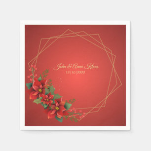 Wedding Poinsettia Napkins Servet