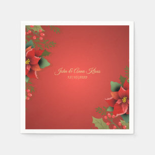Wedding Poinsettia Napkins Servet