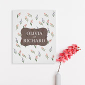 Wedding Poster with Romantic Botanical Pattern Perfect Poster
