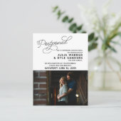 Wedding Postponed Photo Briefkaart (Staand voorkant)