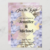 Wedding Professional Classical Floral Save The Date (Voorkant / Achterkant)