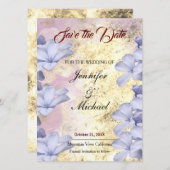 Wedding Professional Classical Floral Save The Date (Voorkant / Achterkant)