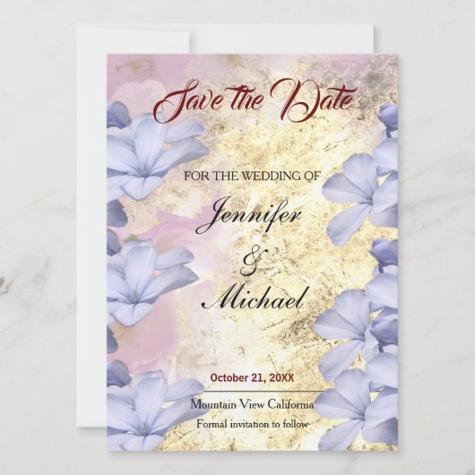 Wedding Professional Classical Floral Save The Date (Voorkant)